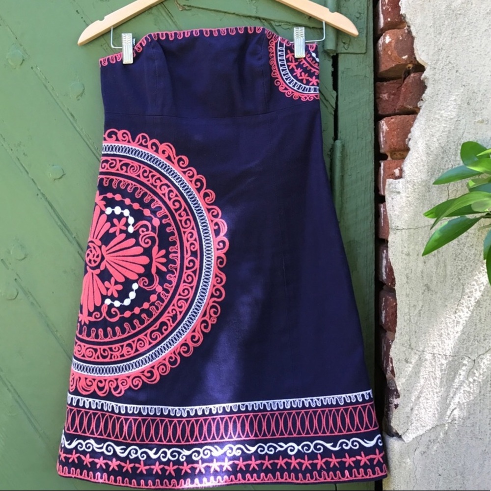 Lilly Pulitzer Bowen Dress Basketweave Navy Size 0